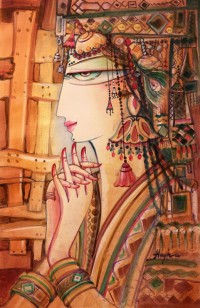 Hajra Mansoor, 14 X 21 Inch, Watercolor on Paper, Figurative Painting, AC-HM-026